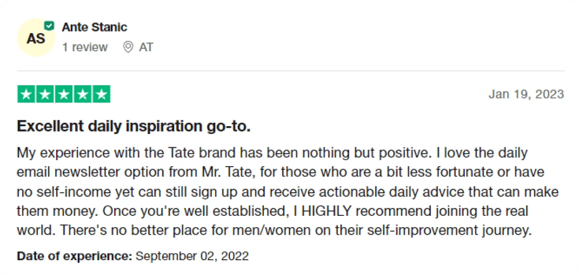 Trustpilot review 3